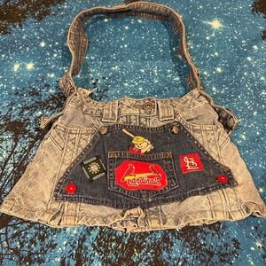 St Louis Cardinals Upcycled Denim Shoulder Bag Riders by Lee MLB Baseball Patch